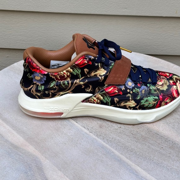 Nike KD 7 EXT Floral QS Mens Basketball Shoes Navy Hazelnut 726438-400 Size 11 main image 3